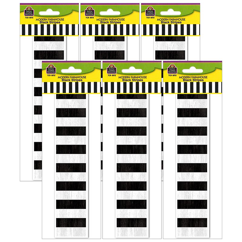 Modern Farmhouse Black Stripes Straight Border Trim, 35 Feet Per Pack, 6 Packs. Picture 2