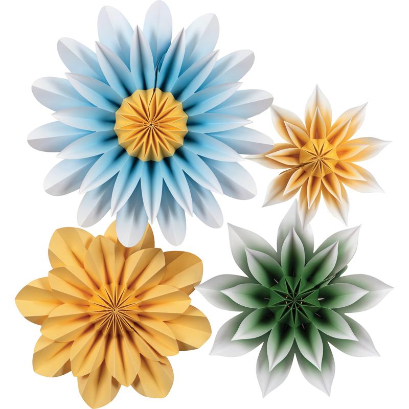 Floral Sunshine Paper Flowers, Pack of 4. Picture 2