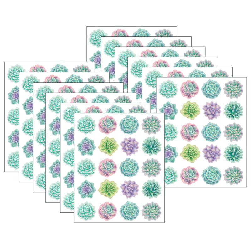 Rustic Bloom Succulents Stickers, 120 Per Pack, 12 Packs. Picture 2