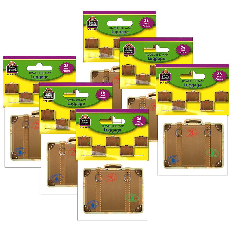 Travel the Map Luggage Mini Accents, 36 Per Pack, 6 Packs. Picture 2