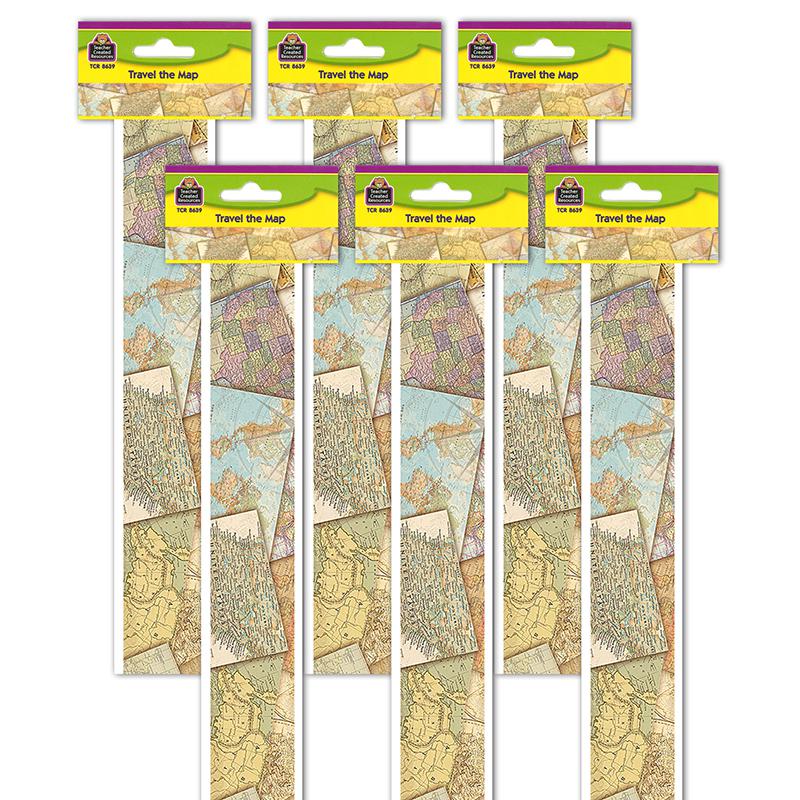 Travel the Map Straight Border Trim, 35 Feet Per Pack, 6 Packs. Picture 2