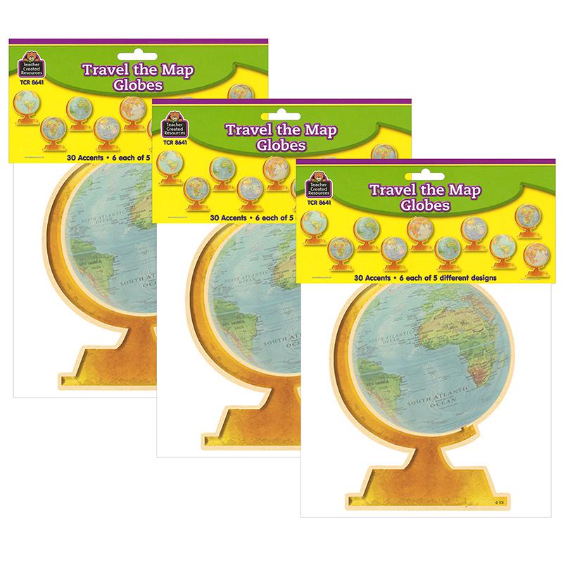 Travel The Map Globes Accents, 30 Per Pack, 3 Packs. Picture 2