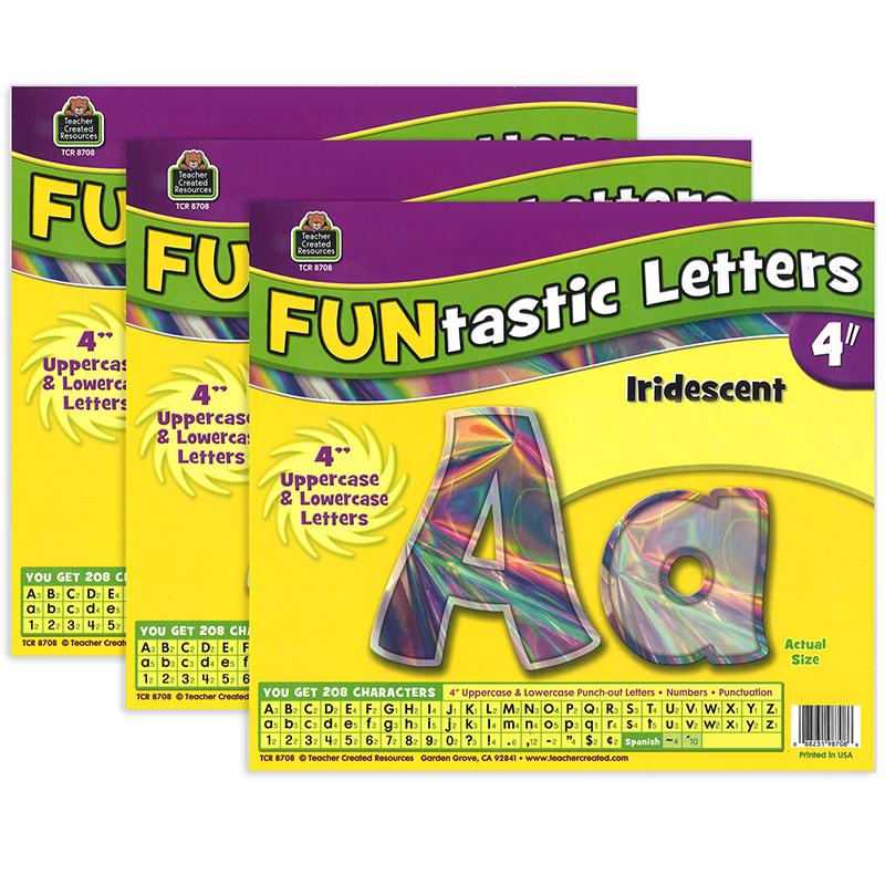 Iridescent Funtastic 4" Letters Combo Pack, 208 Per Pack, 3 Packs. Picture 2