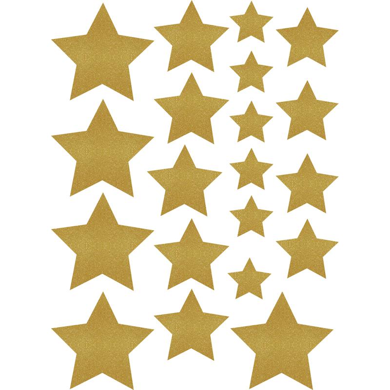 Gold Shimmer Stars Accents, Assorted Sizes, 60 Per Pack, 3 Packs. Picture 2