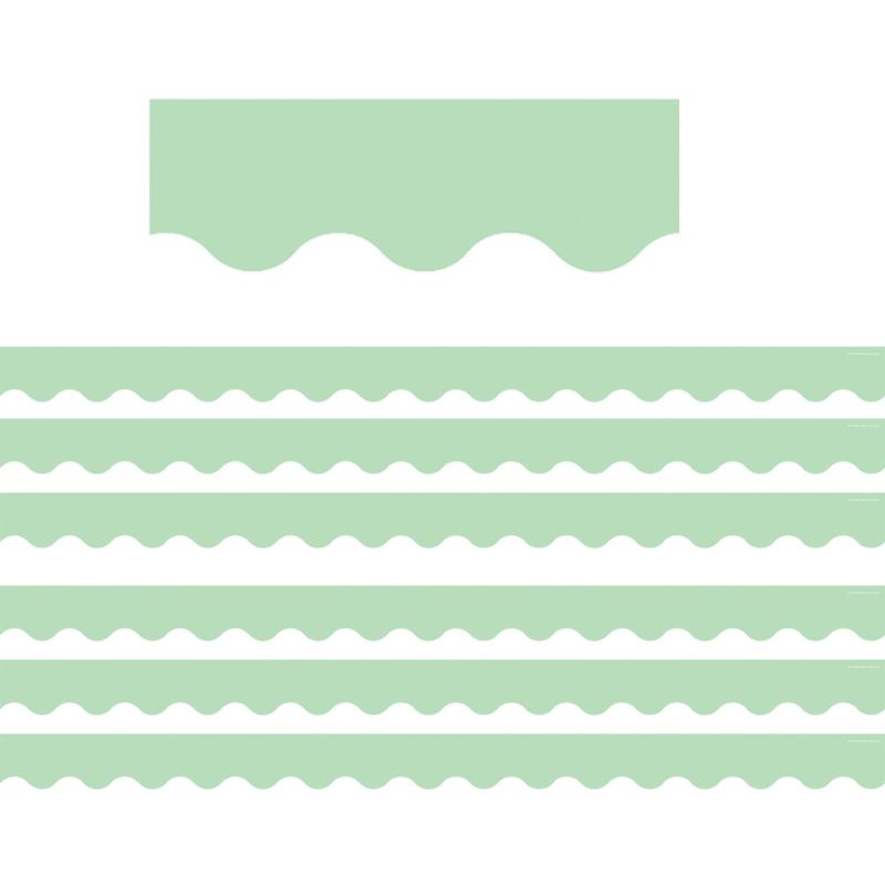 Mint Green Scalloped Border Trim, 35 Feet Per Pack, 6 Packs. Picture 2