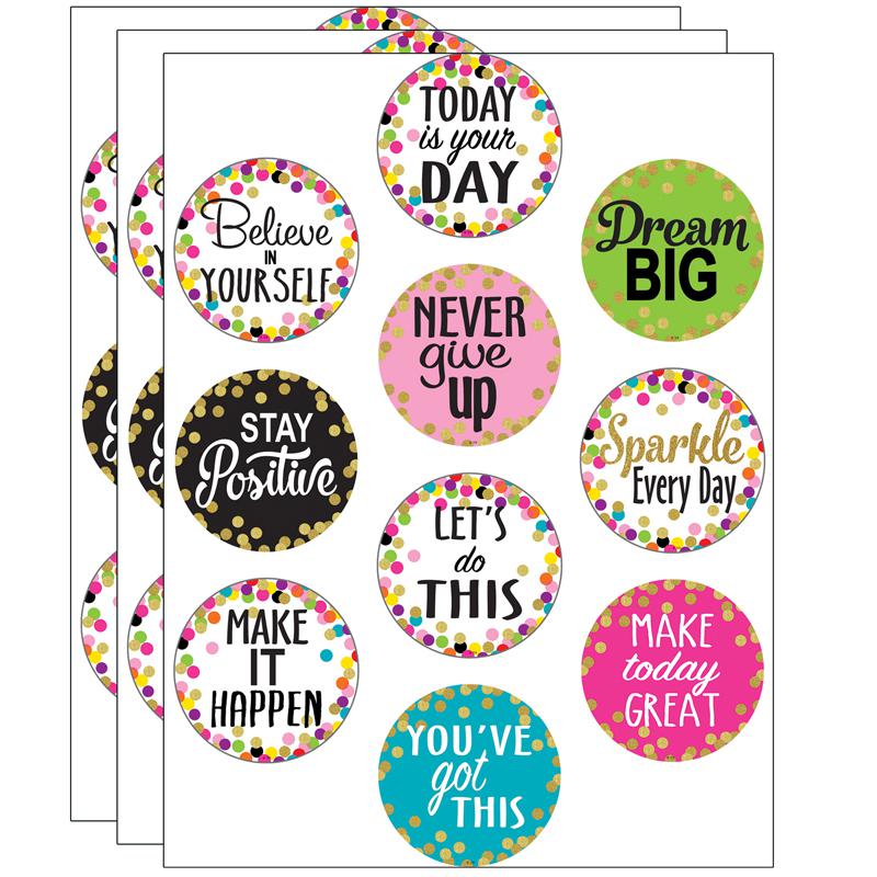 Confetti Positive Sayings Accents, 30 Per Pack, 3 Packs. Picture 2
