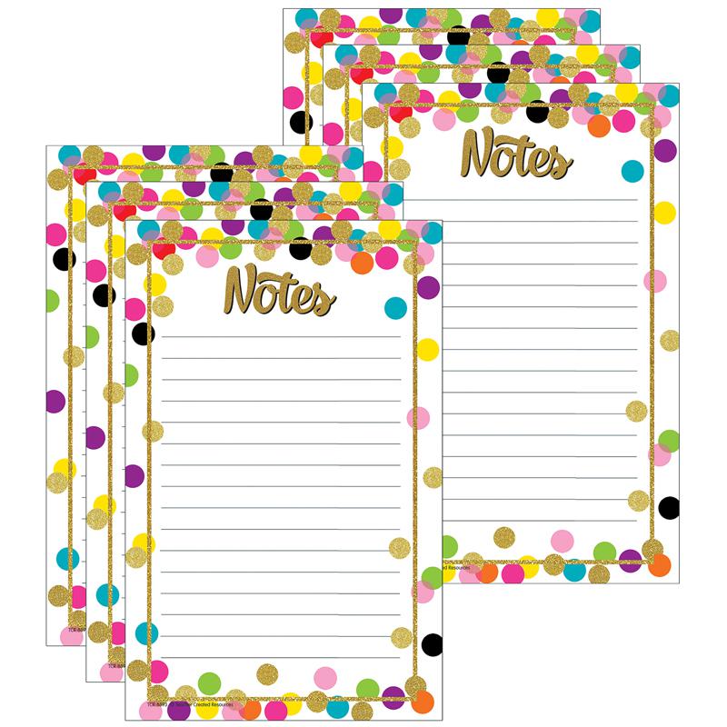 Confetti Notepad, 5" x 8", 50 Sheets Per Pad, Pack of 6. Picture 2