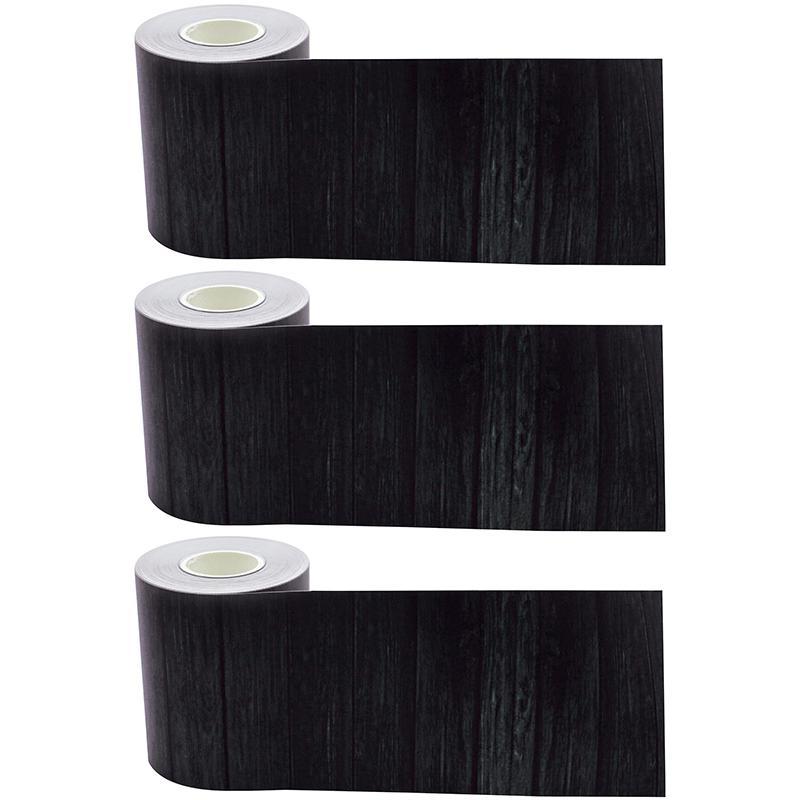Black Wood Straight Rolled Border Trim, 50 Feet Per Roll, Pack of 3. Picture 2