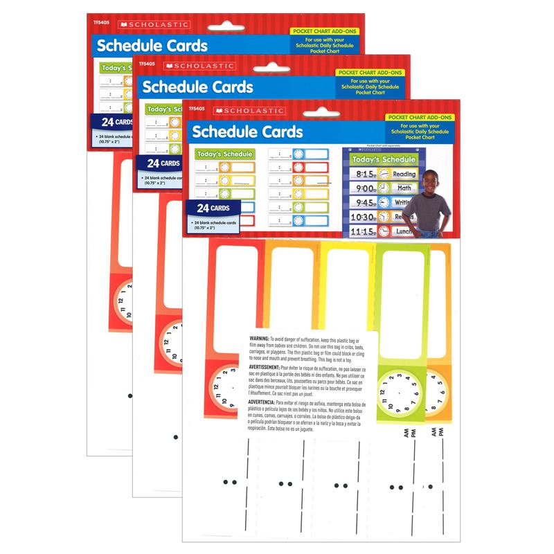 Schedule Cards, Pocket Chart Add-Ons, 24 cards Per Pack, 3 Packs. Picture 2