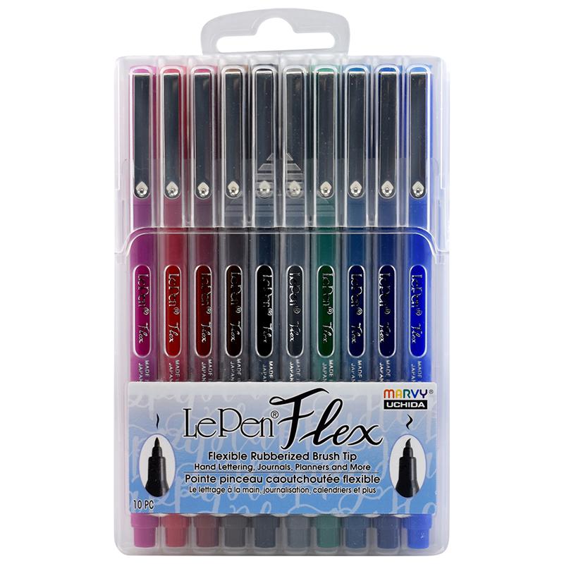 LePen Flex Marker, Brush Tip, Primary, 10 Colors. Picture 2