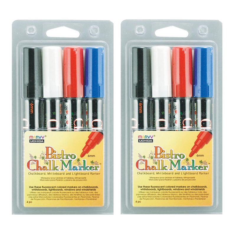 Broad Point Chalk Marker Broad Tip Set 4C, Basic Colors, 4 Per Pack, 2 Packs. Picture 2