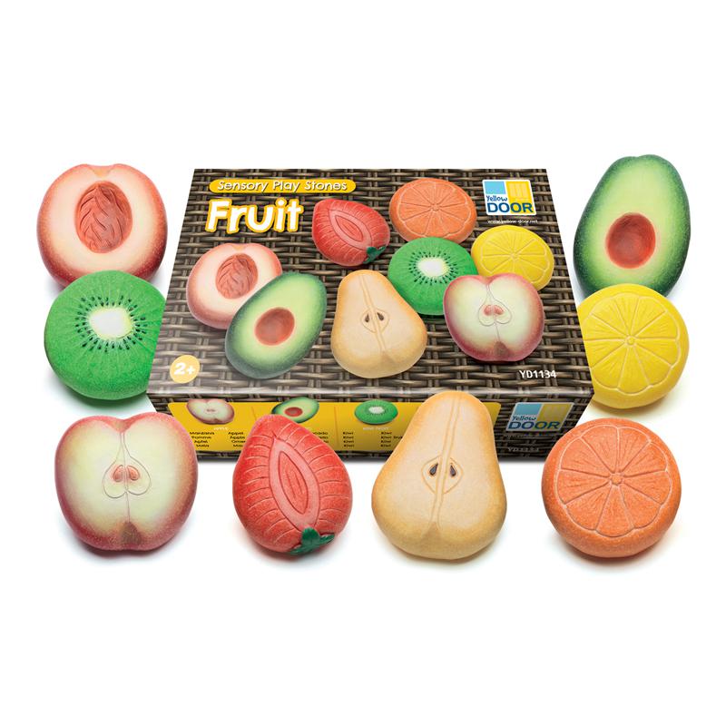 Fruit Sensory Play Stones, Set of 8. Picture 2