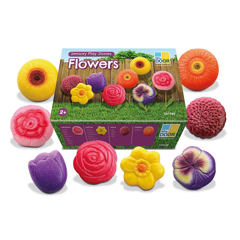 Sensory Play Stones – Flowers, Set of 8. Picture 2