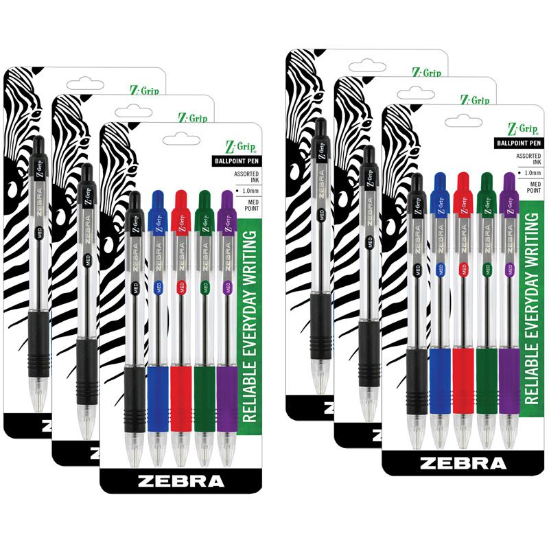 Z-Grip Ballpoint Retractable Pen, 1.0mm, Assorted, 5 Per Pack, 6 Packs. Picture 2