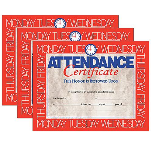 Attendance Certificate, 8.5" x 11", 30 Per Pack, 3 Packs. Picture 1
