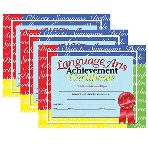 Language Arts Achievement Certificate, 30 Per Pack, 3 Packs. Picture 1