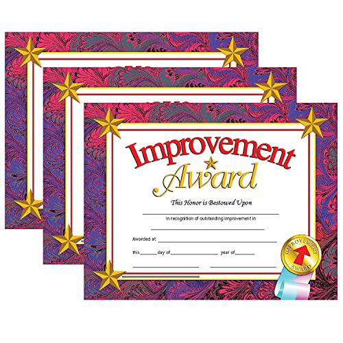 Improvement Award Certificate, 30 Per Pack, 3 Packs. Picture 1