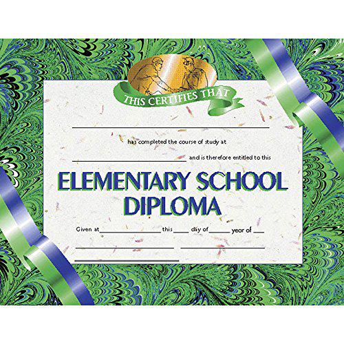 Elementary School Diploma, 8.5" x 11", 30 Per Pack, 3 Packs. Picture 1