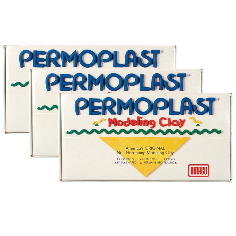 Permoplast Modeling Clay, Green, 1 lb. Per Box, 3 Boxes. Picture 1
