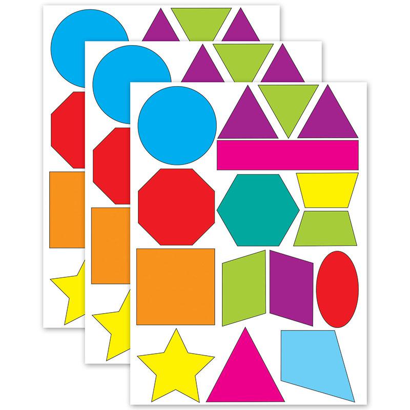 Math Die-Cut Magnets, Shapes, 16 Per Pack, 3 Packs. Picture 1