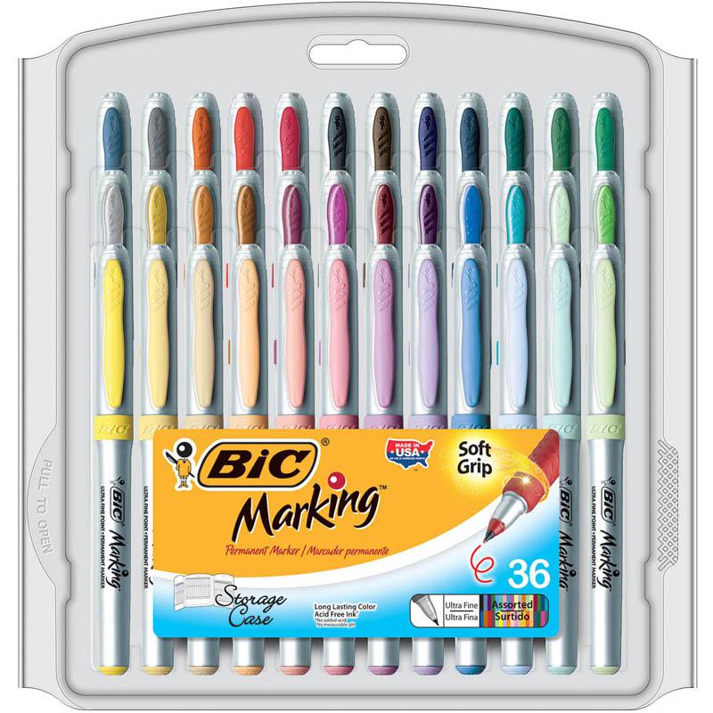 BIC MARK IT PERMANENT MARKERS 36PK ULTRA FINE POINT ASSTD COLOR. Picture 1