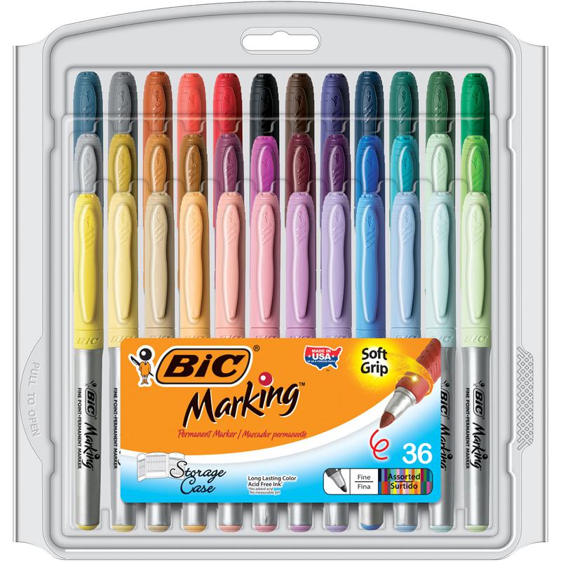 Bic Mark It Permanent Markers 36Pk, Fine Point Asstd Color. The main picture.