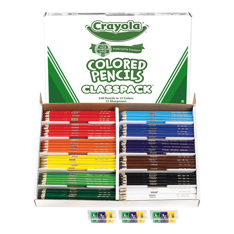 Colored Pencils 240 Ct Classpack 12, Assorted Colors Full Length. The main picture.