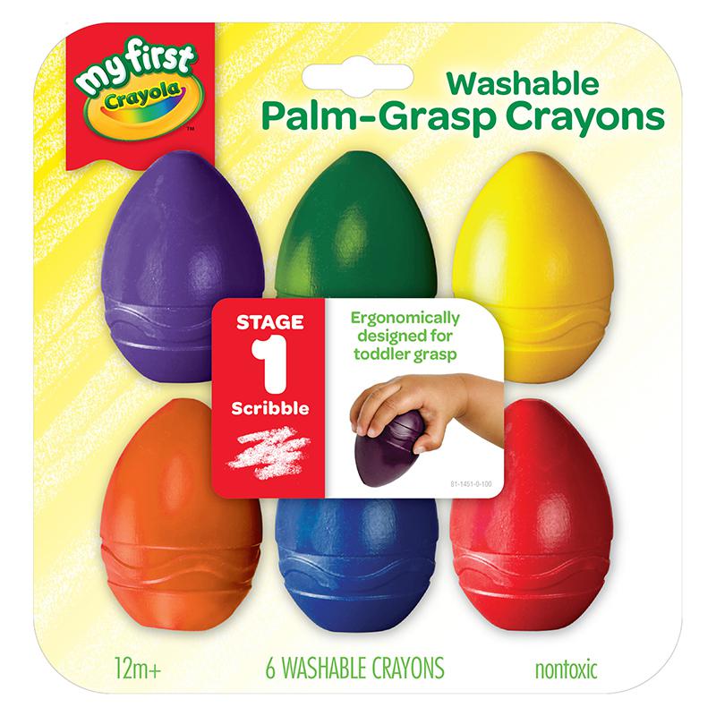 My First Crayola Washable Palm Grasp Crayons, 6 Count. Picture 1