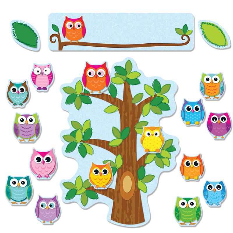 Colorful Owls Behavior Bb Set. Picture 1