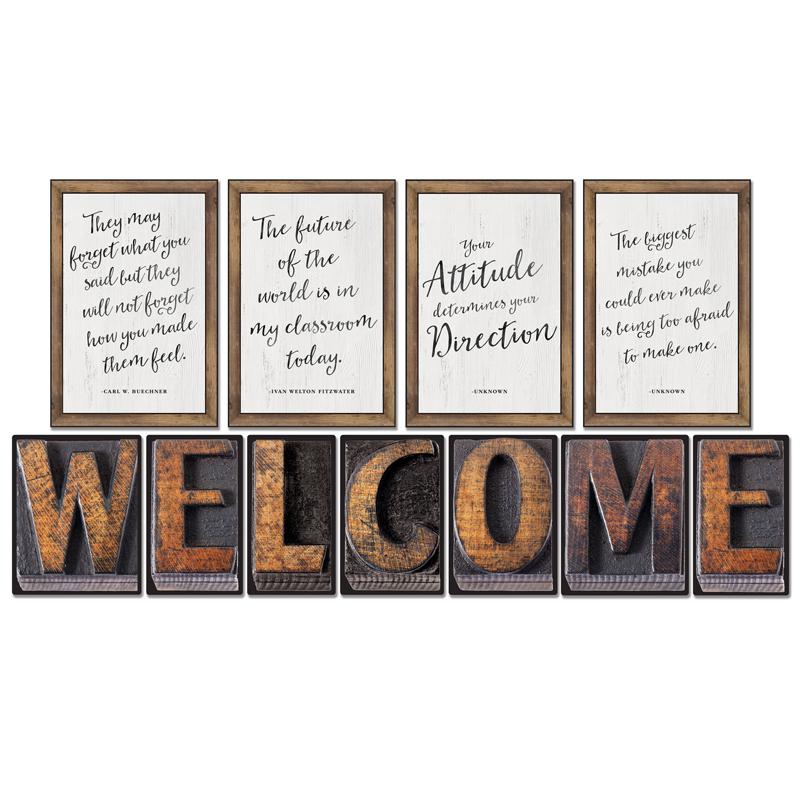 Industrial Chic Welcome Bulletin Board Set. Picture 1