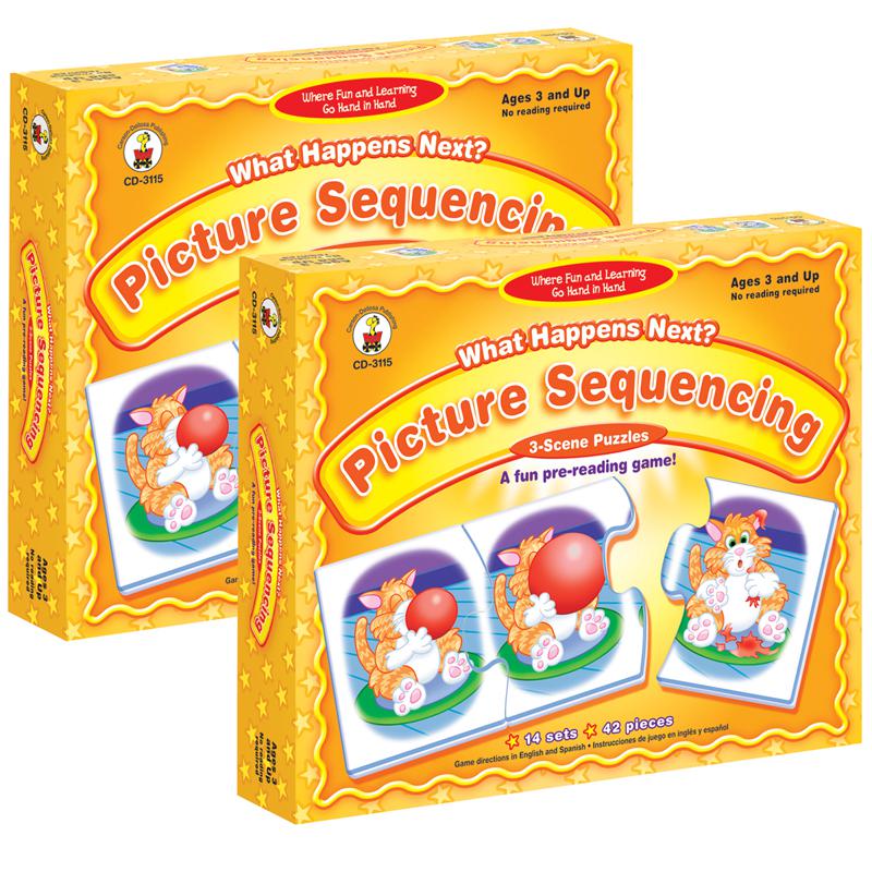 What Happens Next? Picture Sequencing Puzzle Game, Grade PK-K, Pack of 2. Picture 1