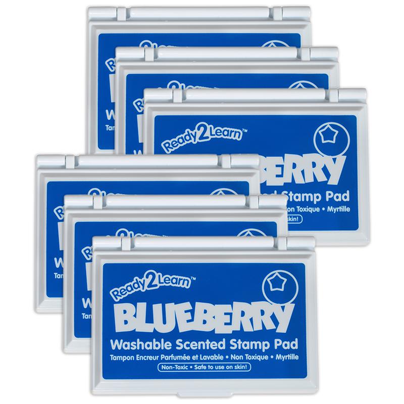 Washable Stamp Pad - Blueberry Scented, Blue - Pack of 6. Picture 1