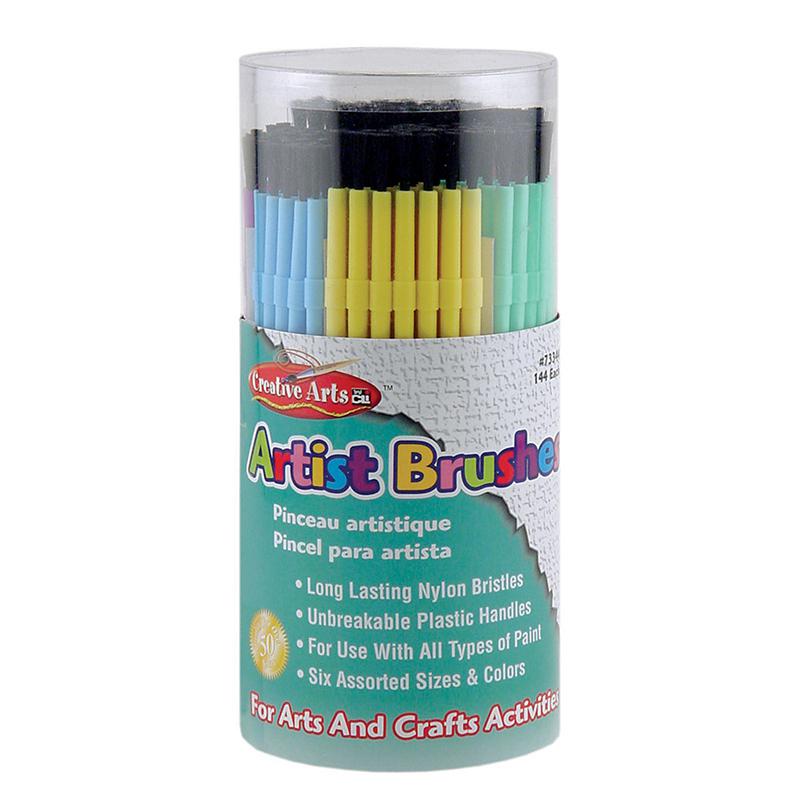 Brushes Artist Plastic Asst Clrs, 144 Tub. Picture 1