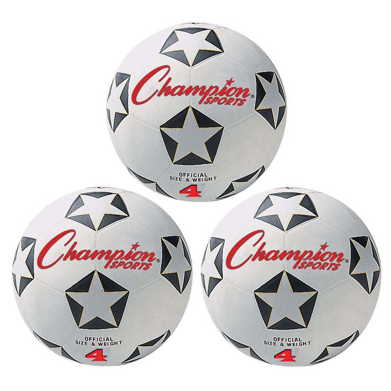 Rubber Soccer Ball Size 4, Pack of 3. Picture 1