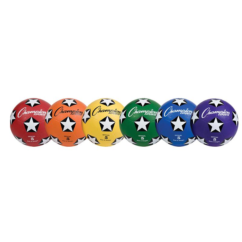 SOCCER BALL SET/6 RUBBER SIZE 5. Picture 1