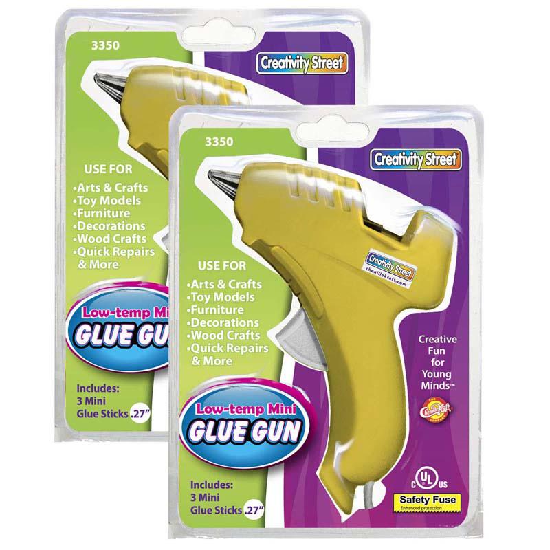 Low-Temp Mini Glue Gun, Yellow, 1 Glue Gun + 3 Glue Sticks Per Pack, 2 Packs. Picture 1