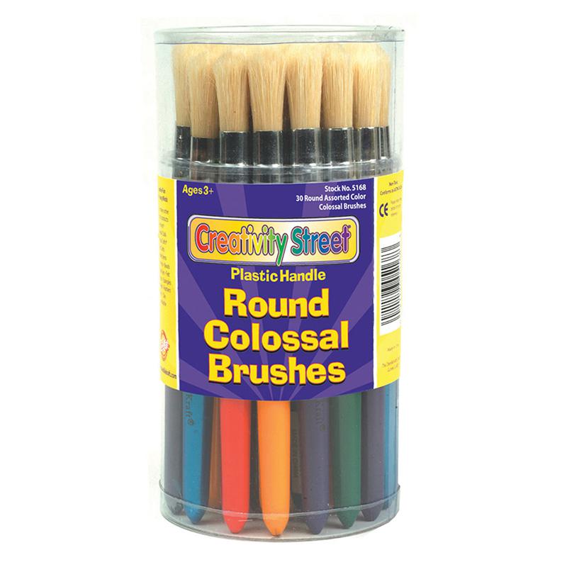 COLOSSAL ROUND PLASTIC HANDLE BRUSH ASSORTMENT-MULTI. The main picture.