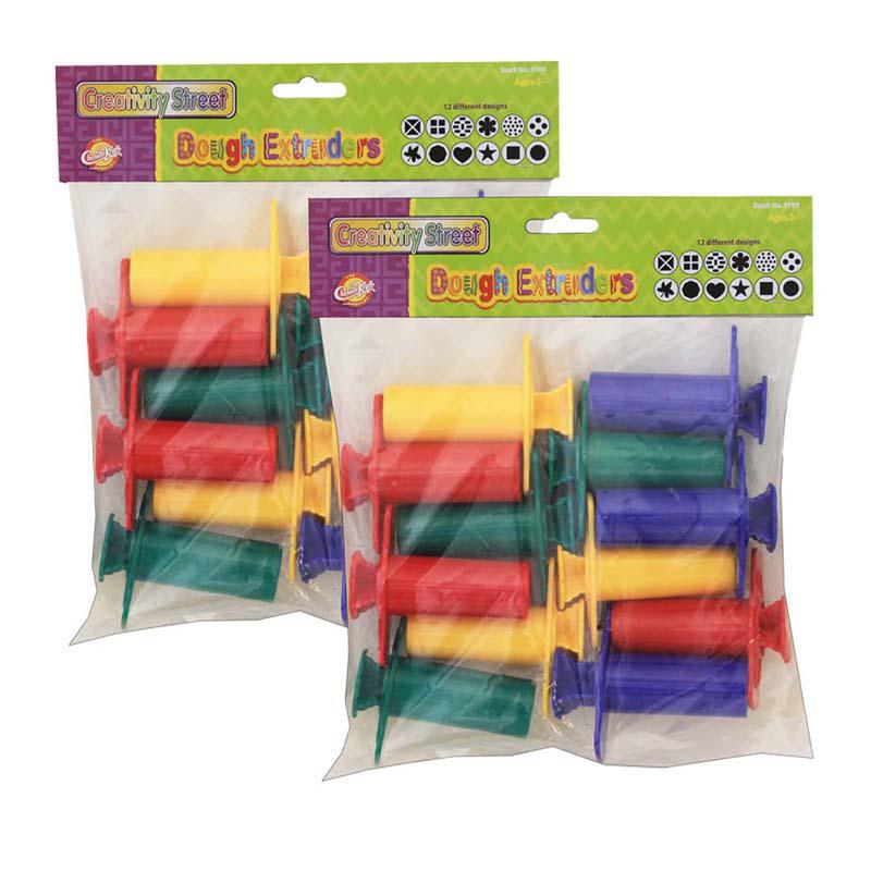 Dough Extruders, 12 Assorted Patterns, Approx. 3", 12 Pieces Per Pack, 2 Packs. Picture 1