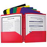 BX OF 36 TWO POCKET POLY PORTFOLIOS THREE HOLE PUNCH ASSORTED COLORS. Picture 2