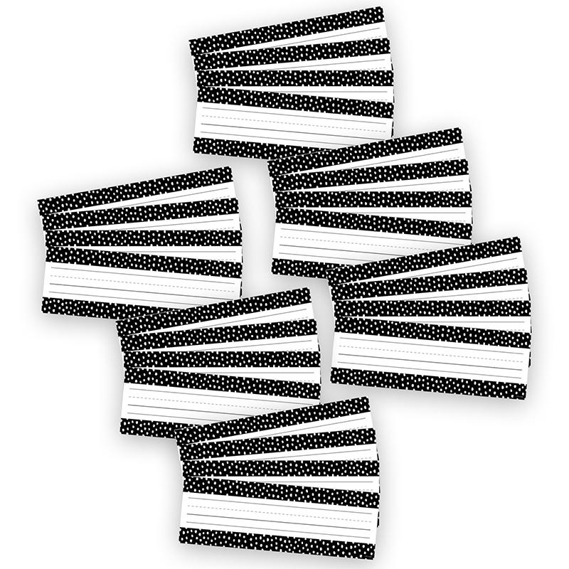 Messy Dots on Black Name Plates, 9-1/2" x 3-1/4", 36 Per Pack, 6 Packs. Picture 1