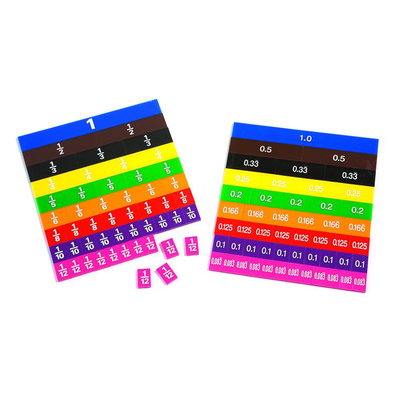 FRACTION & DECIMAL TILES IN TRAY. Picture 1