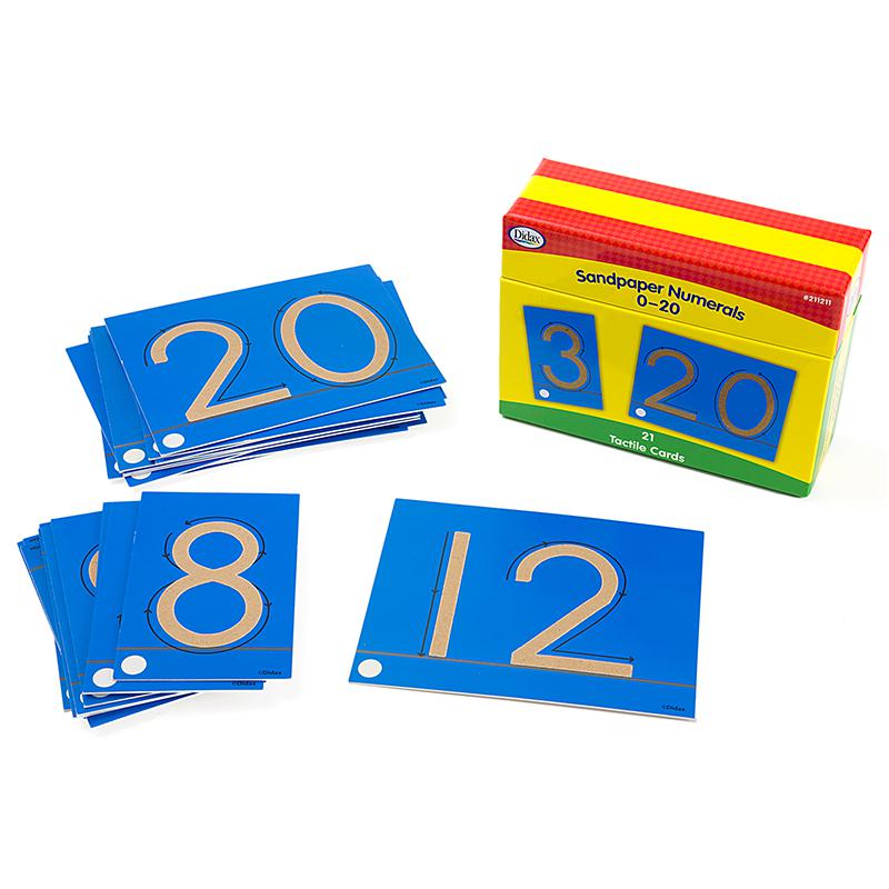 TACTILE SANDPAPER NUMBER CARDS 0-20. Picture 1