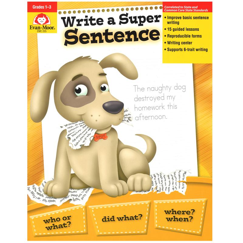 WRITE A SUPER SENTENCE GR 1-3. The main picture.