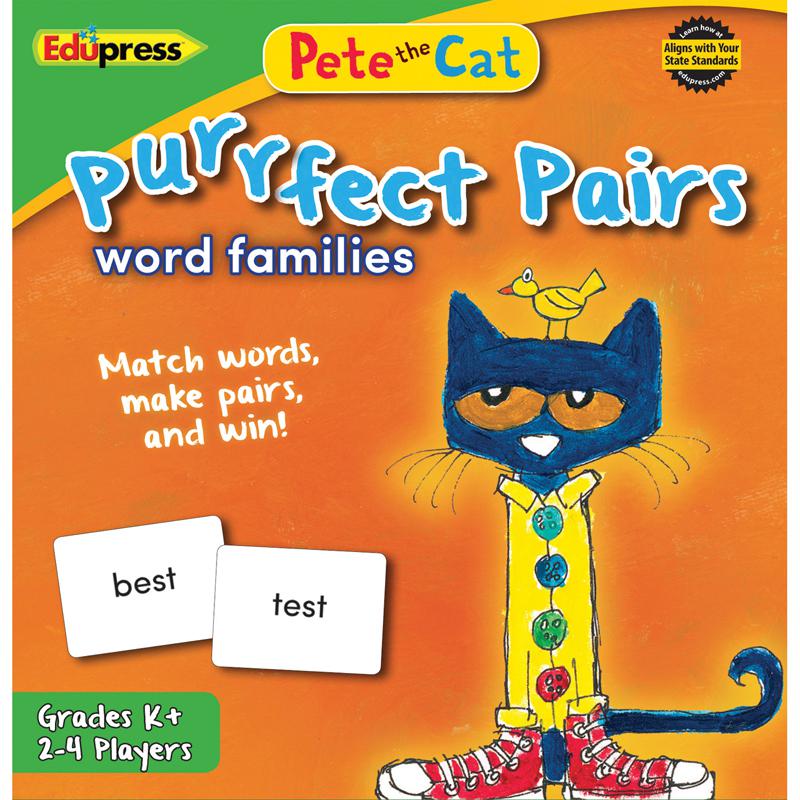 Pete The Cat Purrfect Pairs Word, Families Game. Picture 1