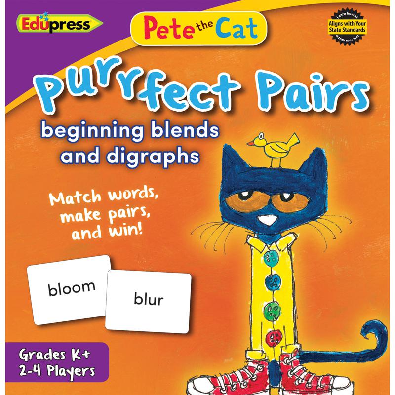 Pete The Cat Purrfect Pairs Game, Beginning Blends And Digraphs. Picture 1