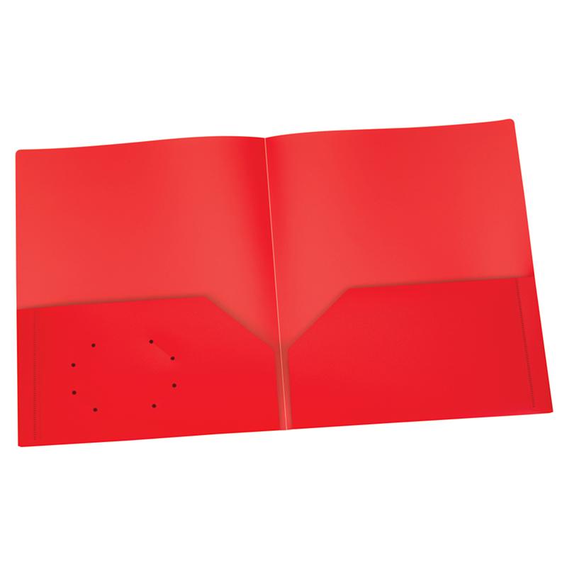 Poly Two Pocket Portfolio, Red, Pack of 25. Picture 1