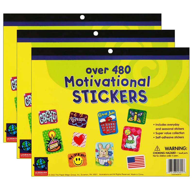 Jumbo Motivational Sticker Book, 480 Stickers Per Book, Pack of 3. Picture 1