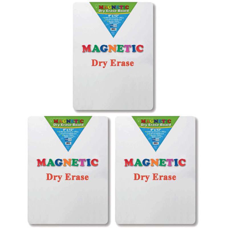 Magnetic Dry Erase Board, 9" x 12", Pack of 3. Picture 1