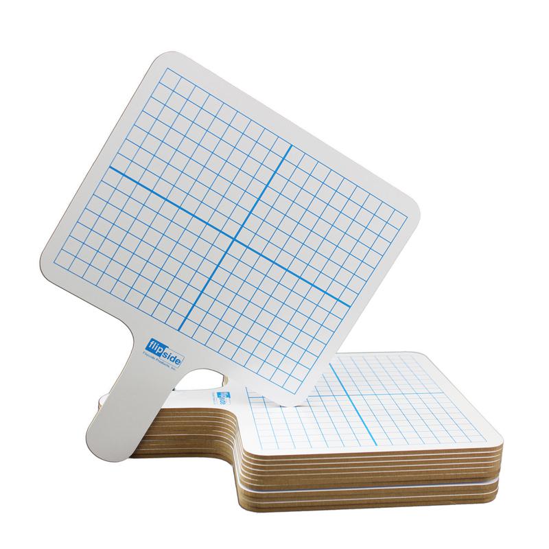Two-Sided Rectangular Dry Erase Graphing Paddles, Class Pack of 12. Picture 1