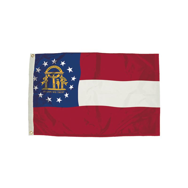3X5 NYLON GEORGIA FLAG HEADING & GROMMETS. Picture 1